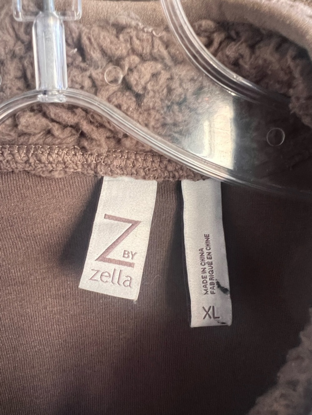 Zella Brown Sherpa-Lined Zip XL - Picture 4 of 5